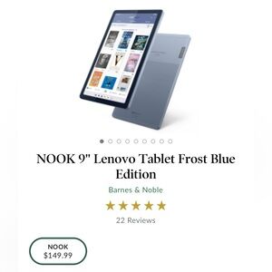Barnes & Noble NOOK 9” Frost Blue Lenovo Tablet